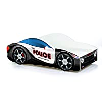 Cama infantil coche de carreras + somier (barandas) + colchón de espuma con cubierta 140x70 cm 160x80 cm 180x80 cm…
